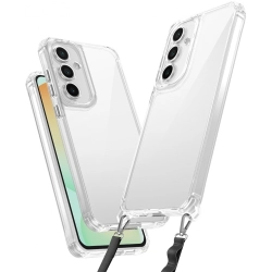 Samsung Galaxy S24 FE Kılıf Airbagli Takılabilir Askı Aparatlı Esnek Snap Silikon Kapak - Şeffaf