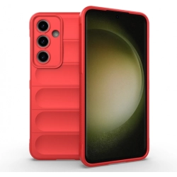 Samsung Galaxy S24 FE Kılıf Esnek TPU Oyuklu Arka Yüzey Tasarımlı Zore Etnik Silikon Kapak - Kırmızı