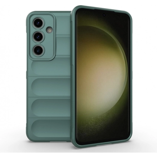 Samsung Galaxy S24 FE Kılıf Esnek TPU Oyuklu Arka Yüzey Tasarımlı Zore Etnik Silikon Kapak - Koyu Yeşil