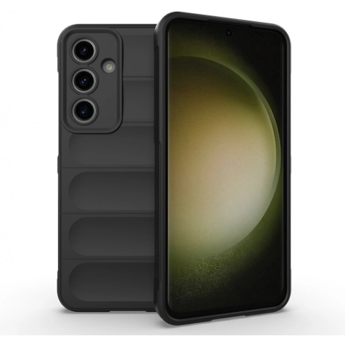 Samsung Galaxy S24 FE Kılıf Esnek TPU Oyuklu Arka Yüzey Tasarımlı Zore Etnik Silikon Kapak - Siyah