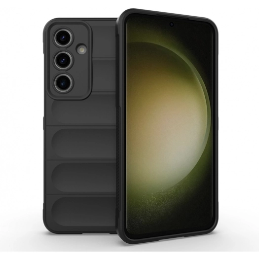 Samsung Galaxy S24 FE Kılıf Esnek TPU Oyuklu Arka Yüzey Tasarımlı Zore Etnik Silikon Kapak - Siyah