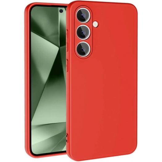 Samsung Galaxy S24 FE Kılıf İçi Kadife Mat Mara Lansman Silikon Kapak  - Kırmızı