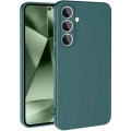 Samsung Galaxy S24 FE Kılıf İçi Kadife Mat Mara Lansman Silikon Kapak  - Koyu Yeşil