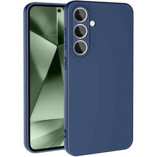 Samsung Galaxy S24 FE Kılıf İçi Kadife Mat Mara Lansman Silikon Kapak  - Lacivert