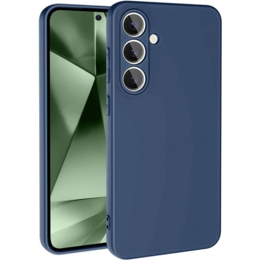 Samsung Galaxy S24 FE Kılıf İçi Kadife Mat Mara Lansman Silikon Kapak  - Lacivert