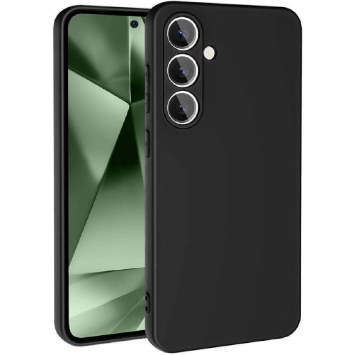 Samsung Galaxy S24 FE Kılıf İçi Kadife Mat Mara Lansman Silikon Kapak  - Siyah