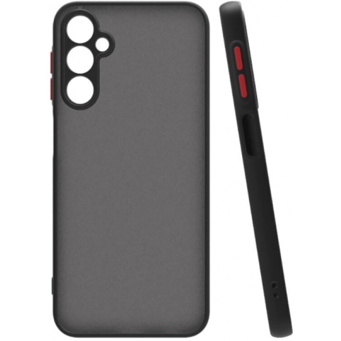 Samsung Galaxy S24 FE Kılıf Kamera Korumalı Arkası Şeffaf Mat Silikon Kapak - Siyah