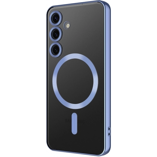 Samsung Galaxy S24 FE Kılıf Kamera Korumalı Şeffaf Magsafe Wireless Şarj Özellikli Demre Kapak - Sierra Mavi