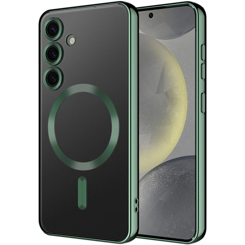 Samsung Galaxy S24 FE Kılıf Kamera Korumalı Şeffaf Magsafe Wireless Şarj Özellikli Demre Kapak - Siyah