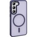 Samsung Galaxy S24 FE Kılıf Magsafe Şarj Özellikli Renkli Mat Arka Yüzey Sio Kapak - Lila