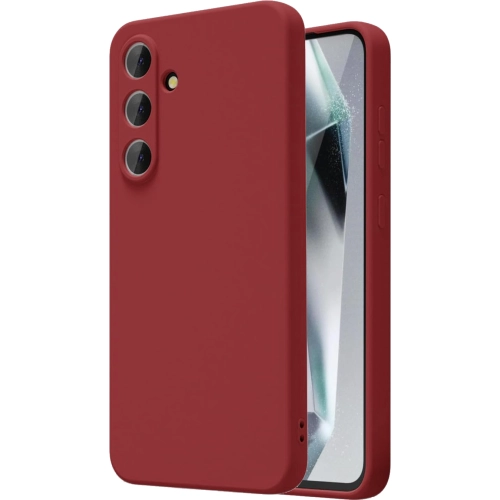 Samsung Galaxy S24 FE Kılıf Silikon Mat Esnek Kamera Korumalı Biye Kapak - Kırmızı