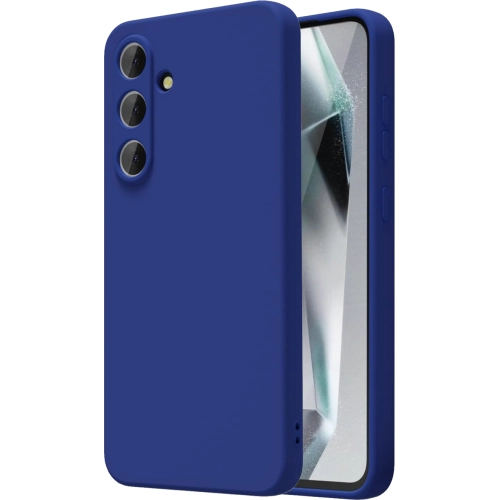 Samsung Galaxy S24 FE Kılıf Silikon Mat Esnek Kamera Korumalı Biye Kapak - Mavi