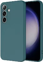 Samsung Galaxy S24 Kılıf İçi Kadife Mat Mara Lansman Silikon Kapak  - Koyu Yeşil