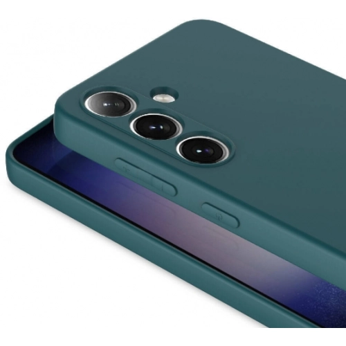 Samsung Galaxy S24 Kılıf İçi Kadife Mat Mara Lansman Silikon Kapak - Koyu Yeşil