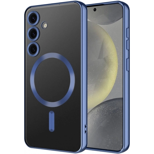 Samsung Galaxy S24 Kılıf Kamera Korumalı Şeffaf Magsafe Wireless Şarj Özellikli Demre Kapak - Gümüş