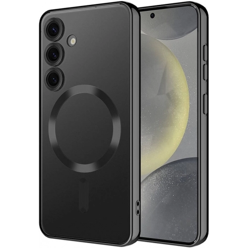 Samsung Galaxy S24 Kılıf Kamera Korumalı Şeffaf Magsafe Wireless Şarj Özellikli Demre Kapak - Koyu Yeşil