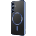 Samsung Galaxy S24 Kılıf Kamera Korumalı Şeffaf Magsafe Wireless Şarj Özellikli Demre Kapak - Lacivert
