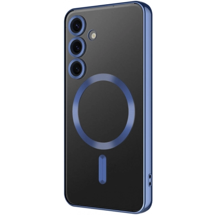 Samsung Galaxy S24 Kılıf Kamera Korumalı Şeffaf Magsafe Wireless Şarj Özellikli Demre Kapak - Lacivert