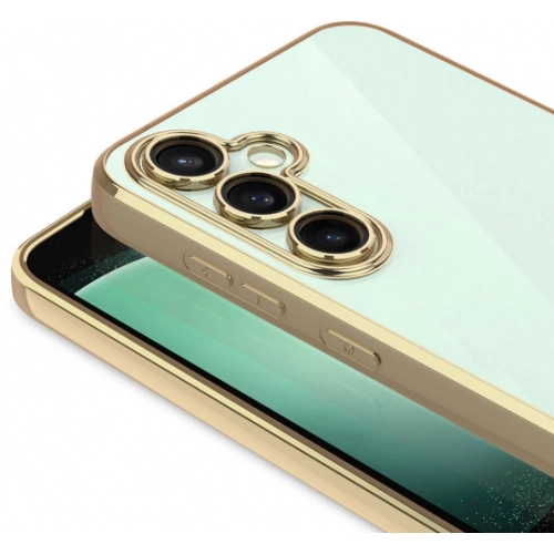 Samsung Galaxy S24 Kılıf Kamera Lens Korumalı Şeffaf Renkli Logo Gösteren Parlak Kapak - Gümüş