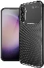 Samsung Galaxy S24 Kılıf Karbon Serisi Mat Fiber Silikon Negro Kapak - Siyah