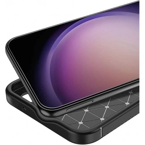 Samsung Galaxy S24 Kılıf Silikon Parmak İzi Bırakmayan Karbon Soft Negro Kapak - Siyah