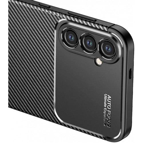 Samsung Galaxy S24 Kılıf Silikon Parmak İzi Bırakmayan Karbon Soft Negro Kapak - Siyah