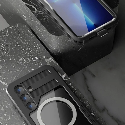 Samsung Galaxy S24 Kılıf Su Geçirmez Toza Dayanıklı IP68 Sertifikalı 360 Tam Koruma Kapak - Siyah