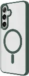 Samsung Galaxy S24 Kılıf Wireless Şarj Özellikli Zore Krom Magsafe Silikon Kapak - Koyu Yeşil