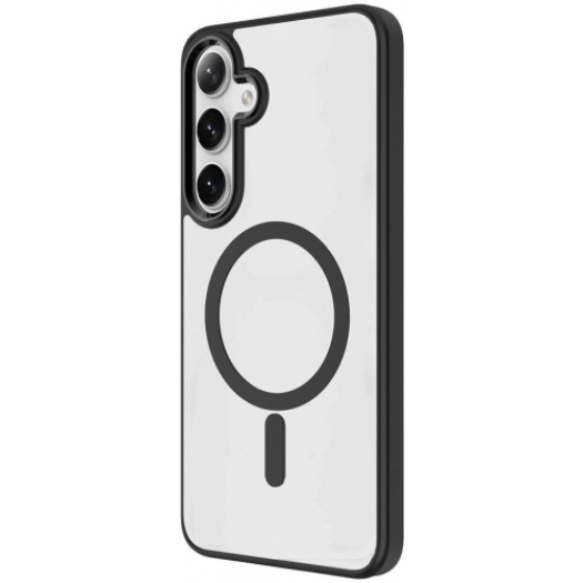 Samsung Galaxy S24 Kılıf Wireless Şarj Özellikli Zore Krom Magsafe Silikon Kapak - Siyah
