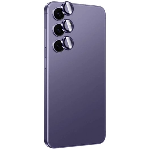 Samsung Galaxy S24 Lens Koruyucu Titanium Premium Temperli Kamera Lens Koruyucu - Mor