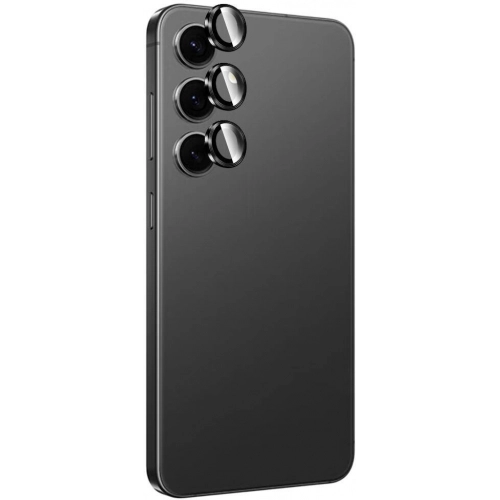 Samsung Galaxy S24 Lens Koruyucu Titanium Premium Temperli Kamera Lens Koruyucu - Siyah