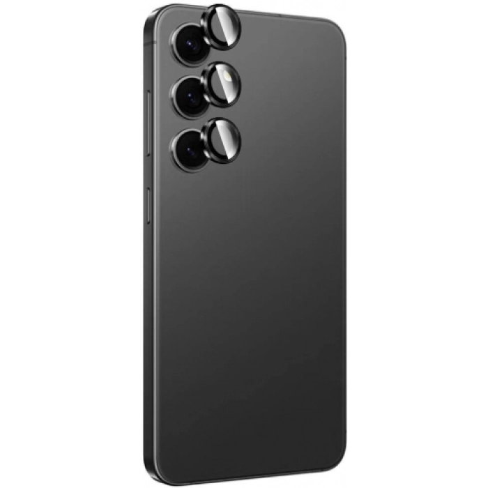 Samsung Galaxy S24 Lens Koruyucu Titanium Premium Temperli Kamera Lens Koruyucu - Siyah