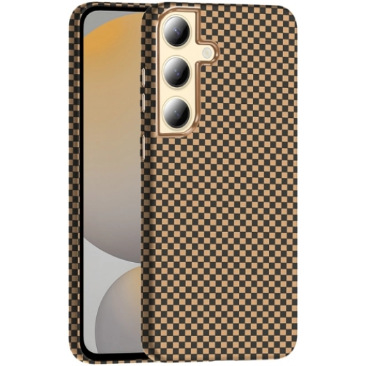 Samsung Galaxy S24 Plus ile Uyumlu Kılıf MagSafe Şarj Özellikli Karbon Fiber Görünümlü Gros Kapak - Desert Titanyum