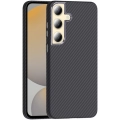 Samsung Galaxy S24 Plus ile Uyumlu Kılıf MagSafe Şarj Özellikli Karbon Fiber Görünümlü Gros Kapak - Siyah