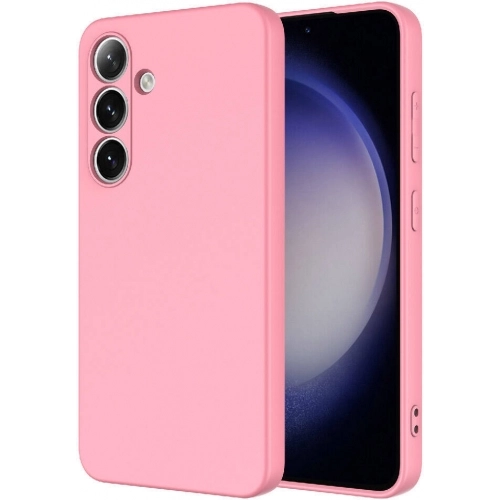 Samsung Galaxy S24 Plus Kılıf İçi Kadife Mat Mara Lansman Silikon Kapak  - Pembe