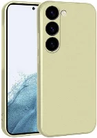 Samsung Galaxy S24 Plus Kılıf İnce Mat Esnek Silikon - Gold