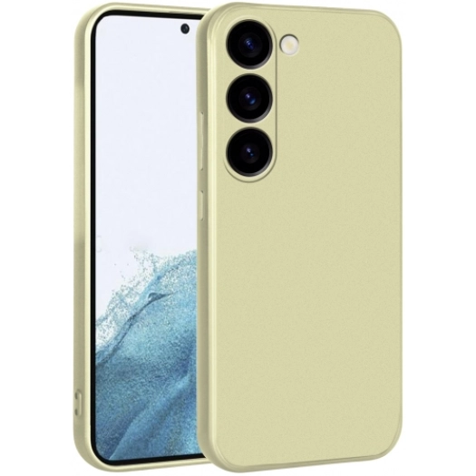 Samsung Galaxy S24 Plus Kılıf İnce Soft Mat Renkli Esnek Silikon Kapak - Gold