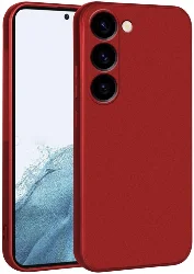 Samsung Galaxy S24 Plus Kılıf İnce Mat Esnek Silikon - Kırmızı