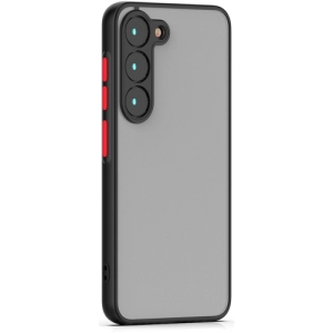 Samsung Galaxy S24 Plus Kılıf Kamera Korumalı Arkası Şeffaf Mat Silikon Kapak - Siyah