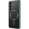 Samsung Galaxy S24 Plus Kılıf Kamera Korumalı Şeffaf Magsafe Wireless Şarj Özellikli Demre Kapak - Koyu Yeşil