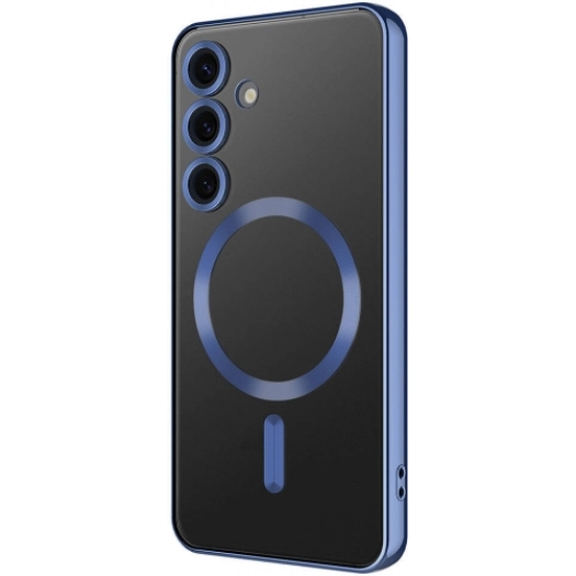 Samsung Galaxy S24 Plus Kılıf Kamera Korumalı Şeffaf Magsafe Wireless Şarj Özellikli Demre Kapak - Lacivert