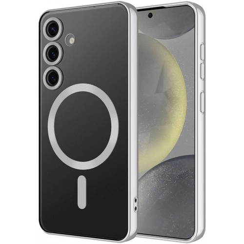 Samsung Galaxy S24 Plus Kılıf Kamera Korumalı Şeffaf Magsafe Wireless Şarj Özellikli Demre Kapak - Lacivert