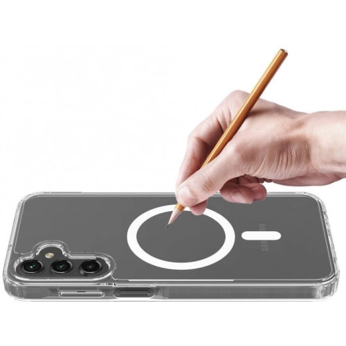 Samsung Galaxy S24 Plus Kılıf Magsafe Şarj Özellikli Şeffaf Sert PC Embos Kapak - Şeffaf