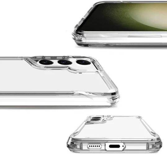 Samsung Galaxy S24 Plus Kılıf Şeffaf TPU Kenarları Esnek Crystal T-Max Kapak - Şeffaf