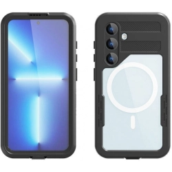 Samsung Galaxy S24 Plus Kılıf Su Geçirmez Toza Dayanıklı IP68 Sertifikalı 360 Tam Koruma Kapak - Siyah