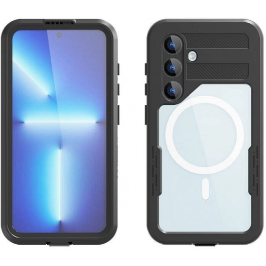 Samsung Galaxy S24 Plus Kılıf Su Geçirmez Toza Dayanıklı IP68 Sertifikalı 360 Tam Koruma Kapak - Siyah