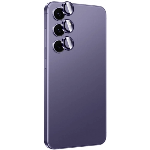 Samsung Galaxy S24 Plus Lens Koruyucu Titanium Premium Temperli Kamera Lens Koruyucu - Mor