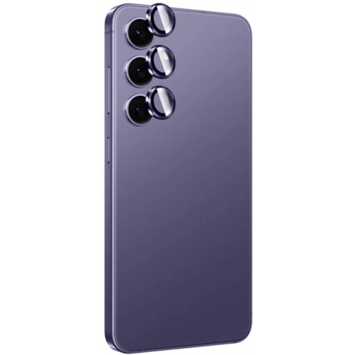 Samsung Galaxy S24 Plus Lens Koruyucu Titanium Premium Temperli Kamera Lens Koruyucu - Mor