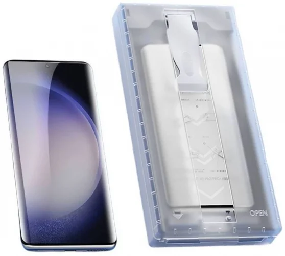 Samsung Galaxy S24 Ultra Ekran Koruyucu Kolay Uygulama Aparatlı Easy Body - Şeffaf