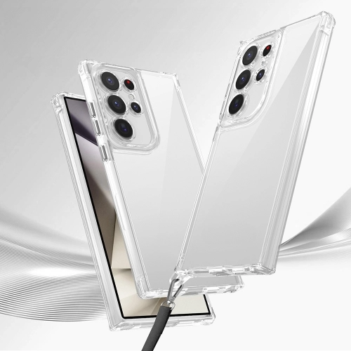 Samsung Galaxy S24 Ultra Kılıf Airbagli Takılabilir Askı Aparatlı Esnek Snap Silikon Kapak - Şeffaf